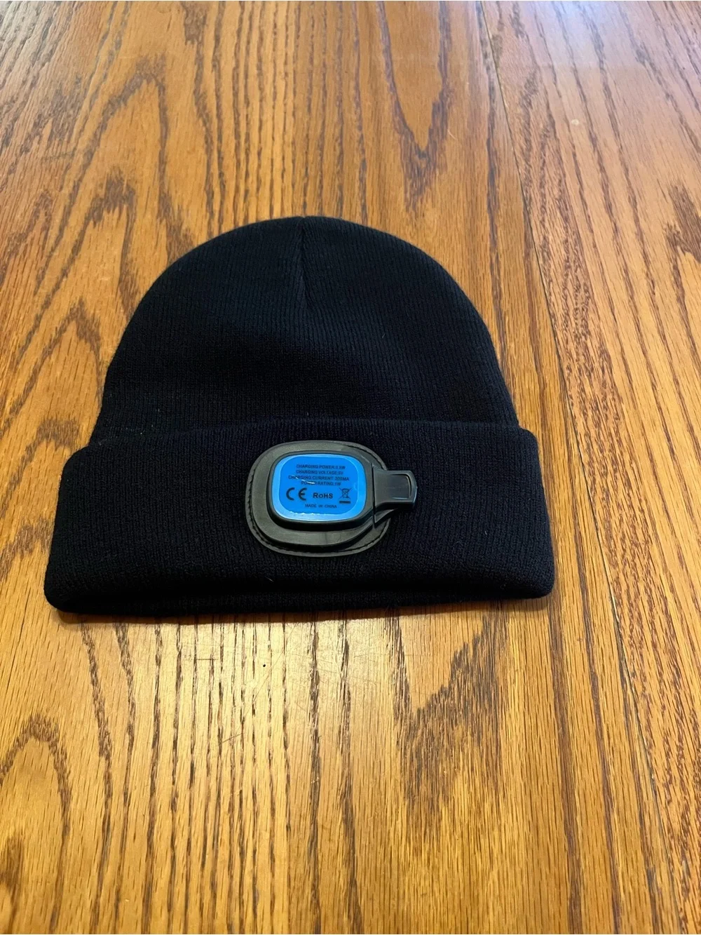 Black Beanie Hat with Rechargeable Head light New without tags